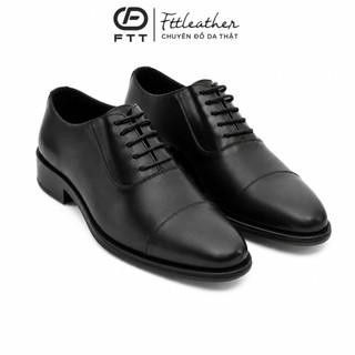 Giày Oxford Captoe form Ý chính hãng FTTLeather, giày da bò nam phối quần âu size to 45, 46 mã F0302