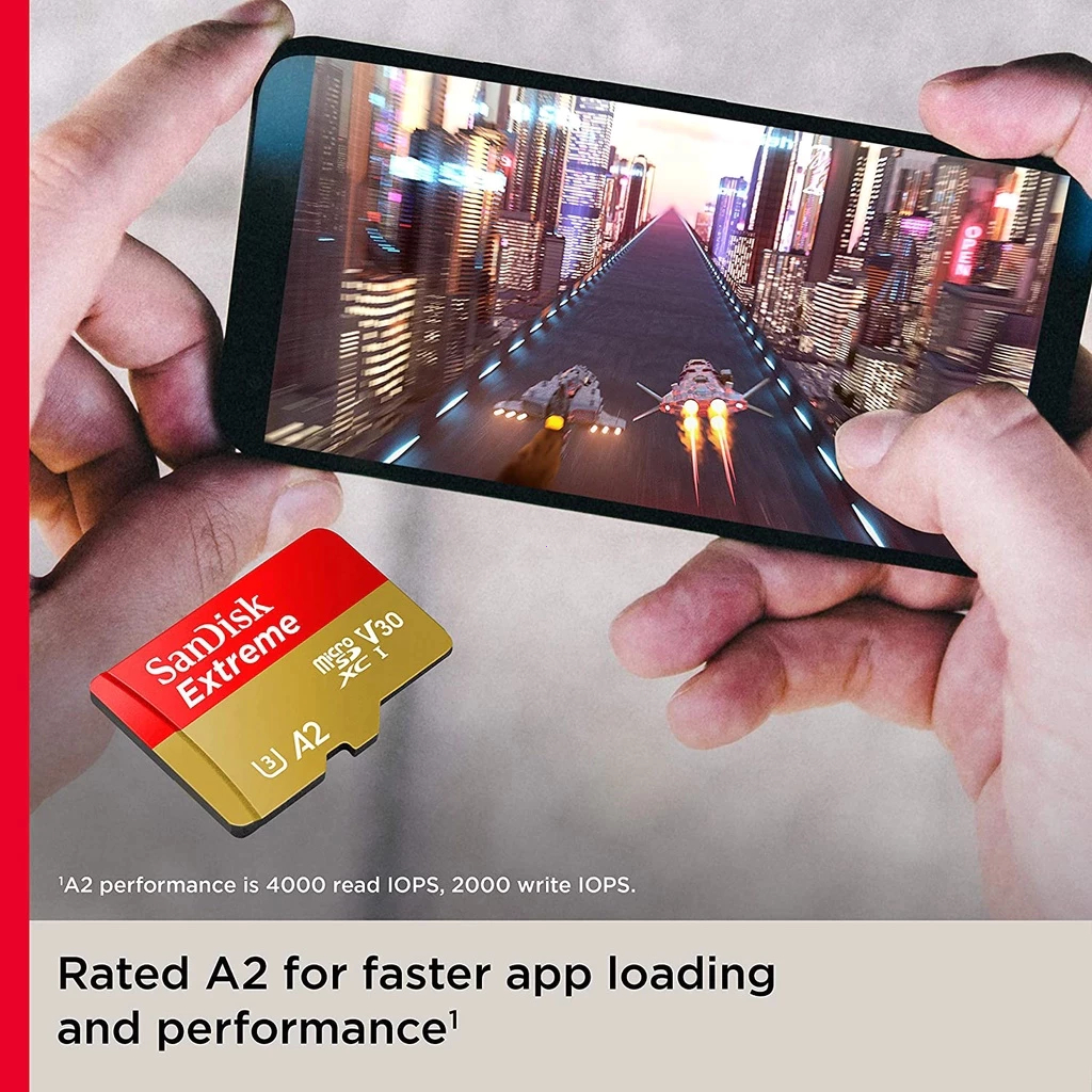 SANDISK MicroSDXC Extreme GO128GB/256GB/512GB/1TB UHS-IA2 V30 U3 4K ，bảo hành năm năm.