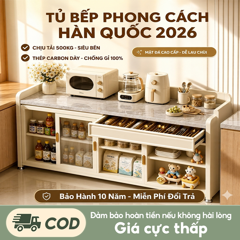 Kệ tủ đa năng có ngăn kéo Tủ kệ để đồ nhà bếp Thép Carbon Cần thiết cho mọi gia đình