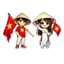 BỘ CHÀNG TRAI CÔ GÁI VIỆT NAM TEM DÁN XE MÁY, Ô TÔ,VF3, Xe tải không ảnh hưởng đến màu sơn của xe