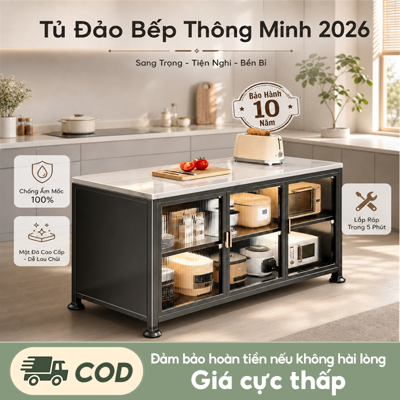 Bàn làm việc nhà bếp chất lượng cao và bền bỉ Kệ đựng đồ đa năng thép cacbon Kệ để đồ nhà bếp