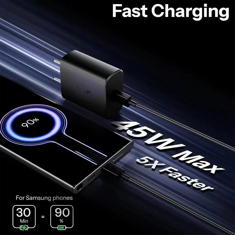 【Bảo hành một năm】Bộ sạc nhanh 45W / 25W Type C Phích cắm siêu nhanh cho Type C Samsung Galaxy S25