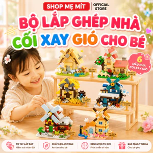 Bộ Lắp Ghép Nhà Cối Xay Gió 4 Mùa Mini, Đồ Chơi Xếp Hình Sáng Tạo, Mô Hình Trang Trí Để Bàn