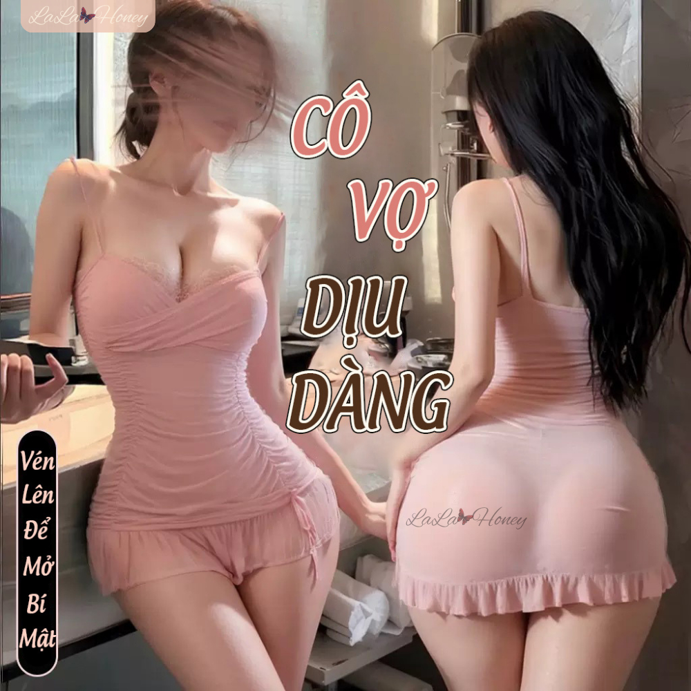 Váy Ngủ Hai Dây Bodycon Xuyên Thấu Ren Quyến Rũ V162 – LaLaHoney