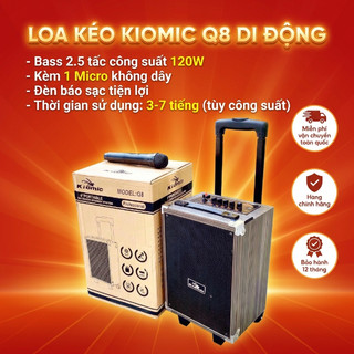 Loa Karaoke Di Động Kiomic Q8, Bass 20cm, Kèm 1 Micro Không Dây, Chỉnh Âm Thanh, Hát Cực Hay