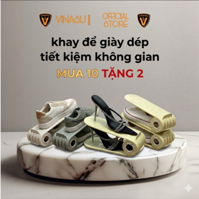 Khay Để Giày Dép Xếp Chồng Thông Minh Điều Chỉnh 4 Mức VNS307 | Kệ Giày Tiết Kiệm Diện Tích