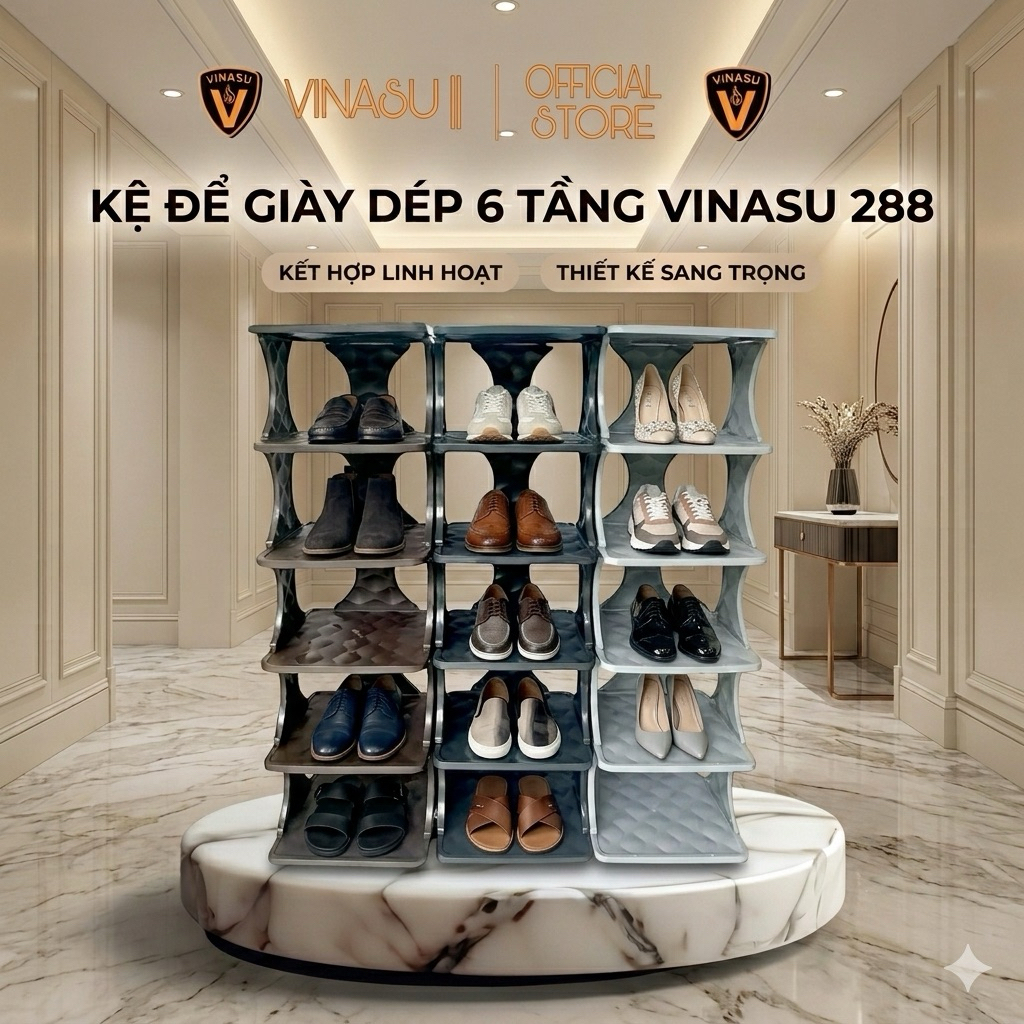 Kệ để giày dép đa năng có thể lắp ráp nhiều tầng tiết kiệm không gian 2/4/5/6 tầng VNS288