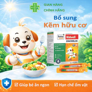 Dung dịch uống giúp bé ăn ngon, tăng cân an toàn và giảm ốm vặt, nhiệt miệng hiệu quả Zinceelin Kidwell (Hộp 20 ống)