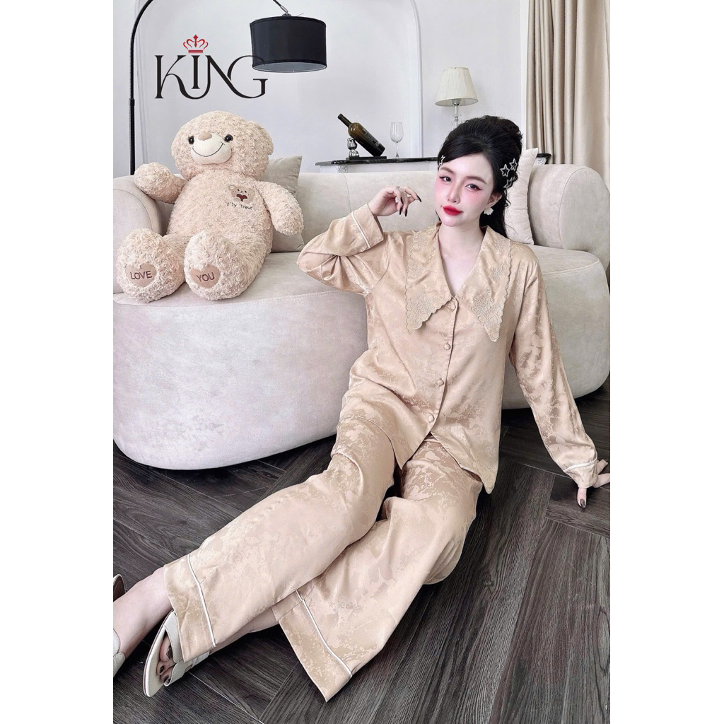 45-65kg Bộ ngủ set pijama lụa Vân Hải Nam Sang phom QC mềm mịn mát