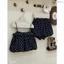 Set Bộ Đũi Bi Áo 2 Dây Bí Phồng Kèm Đai Mix Quần Bí Phồng 2 Lớp - Set đôi Mẹ Và Con Gái