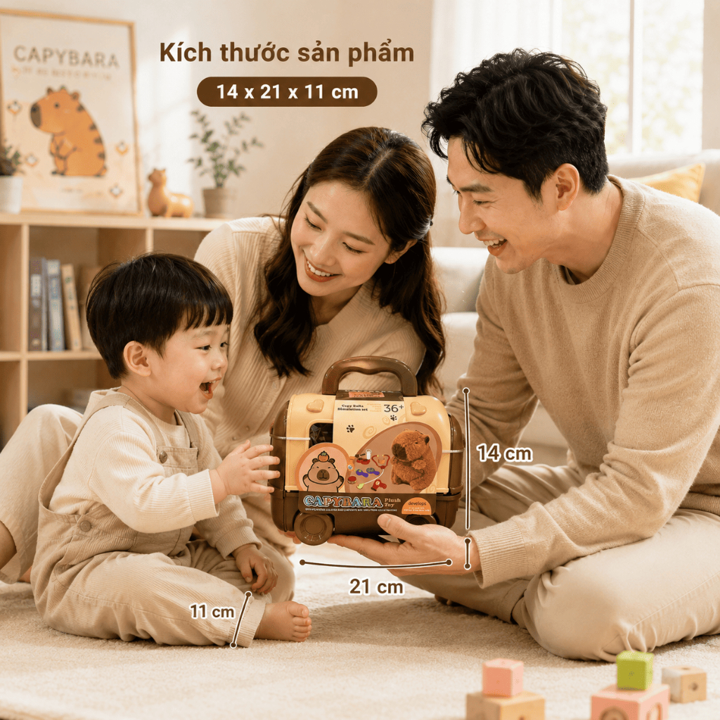 Bộ Đồ Chơi Bác Sĩ Thú Cưng Capybara Vali Kéo Kèm Gấu Bông Đồ Chơi Nhập Vai Cho Bé