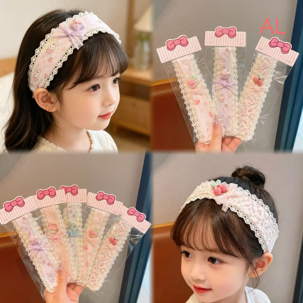 Miếng Dán Tóc Mái Viền Ren Hoa Nhí Vintage Cố Định Tóc Không Gãy Nếp Không Đau Cho Bé MDR