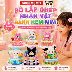 Bộ Lắp Ghép Nhân Vật Bánh Kem Mini, Mô Hình Khối Xếp Hình Trang Trí Để Bàn, Nhiều Mẫu Dễ Thương