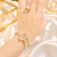 Bộ Vòng Tay Và Nhẫn Bi Đính Đá Cao Cấp Mạ Vàng Titan – Set Trang Sức Nữ Luxury Sang Trọng Lấp Lánh