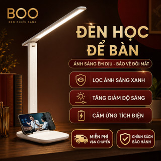 Đèn học để bàn cảm ứng tích điện Đèn học chống cận 3 chế độ ánh sáng bảo vệ mắt