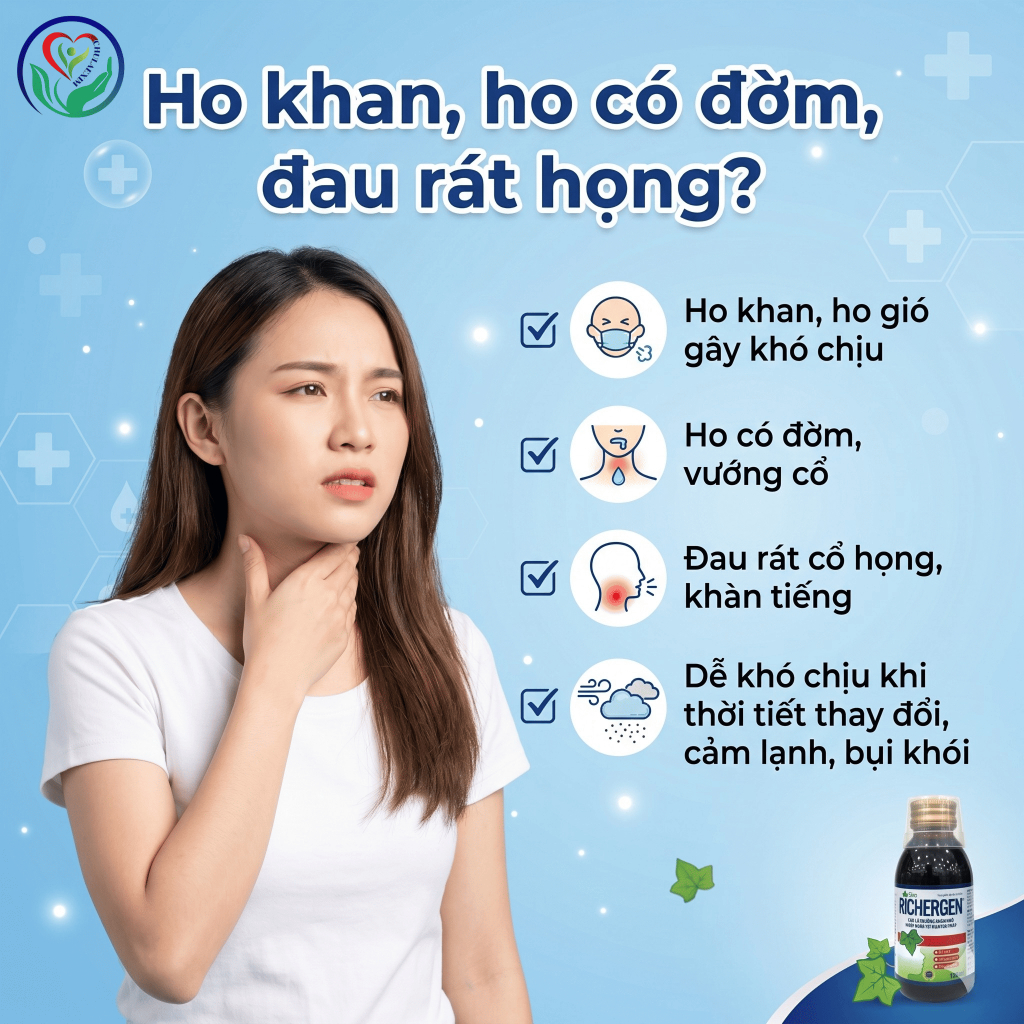 Siro ho Richergen 125ml hỗ trợ giảm ho khan, ho có đờm, bổ phế
