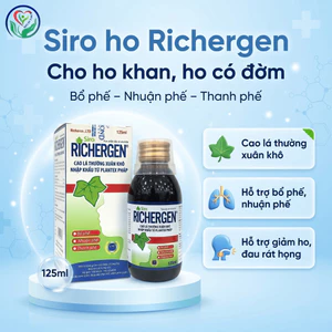 Siro ho Richergen 125ml hỗ trợ giảm ho khan, ho có đờm, bổ phế