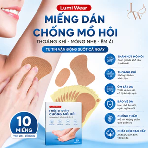 Set 10 miếng dán thấm mồ hôi đa năng, Miếng dán nách, bàn chân, mỏng, thấm hút, khử mùi hiệu quả