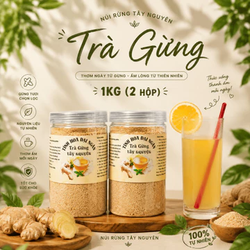 1Kg Trà Gừng Gió Đường Phèn Thơm ngon - Trà Gừng Núi Rừng Tây Nguyên Cn2
