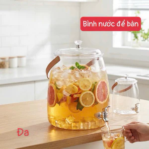 Bình Đựng Nước nhựa Có Vòi 3.5L/5L Đựng Nước Detox, Trà Trái Cây, Bình Nước Để Tủ Lạnh Có Nắp