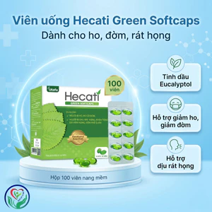 Viên uống Hecati Green Softcaps hộp 100 viên hỗ trợ giảm ho, giảm đờm, dịu rát họng
