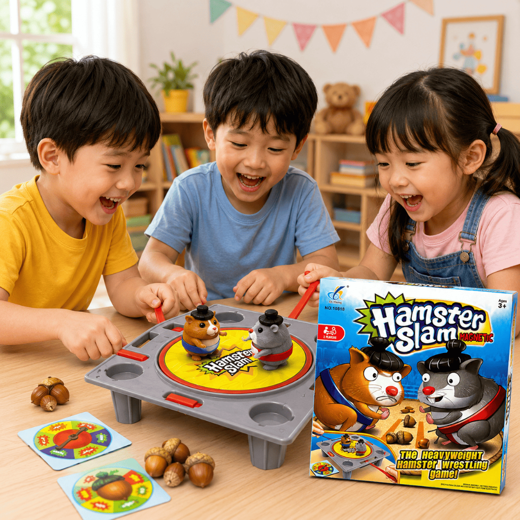 Đồ Chơi Đối Kháng Hamster Slam Nam Châm Cho Bé, Trò Chơi Rèn Phản Xạ, Tương Tác Gia Đình