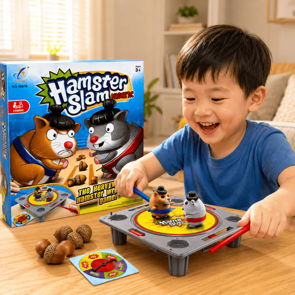 Đồ Chơi Đối Kháng Hamster Slam Nam Châm Cho Bé, Trò Chơi Rèn Phản Xạ, Tương Tác Gia Đình