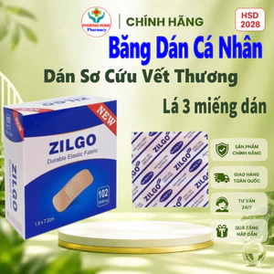 Miếng Băng dán cá nhân ZILGO Ego Dán Vết Thương, Sơ Cứu Vết Thương - Lá 3 miếng