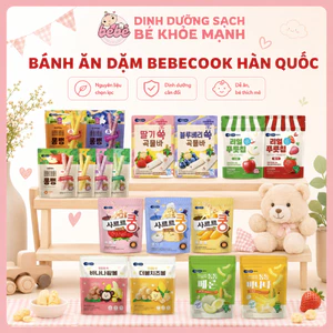 Bánh ăn dặm snack Bebecook bỏng, ngô chuối, cuộn, bi phô mai,thanh cho bé ăn dặm Hàn Quốc