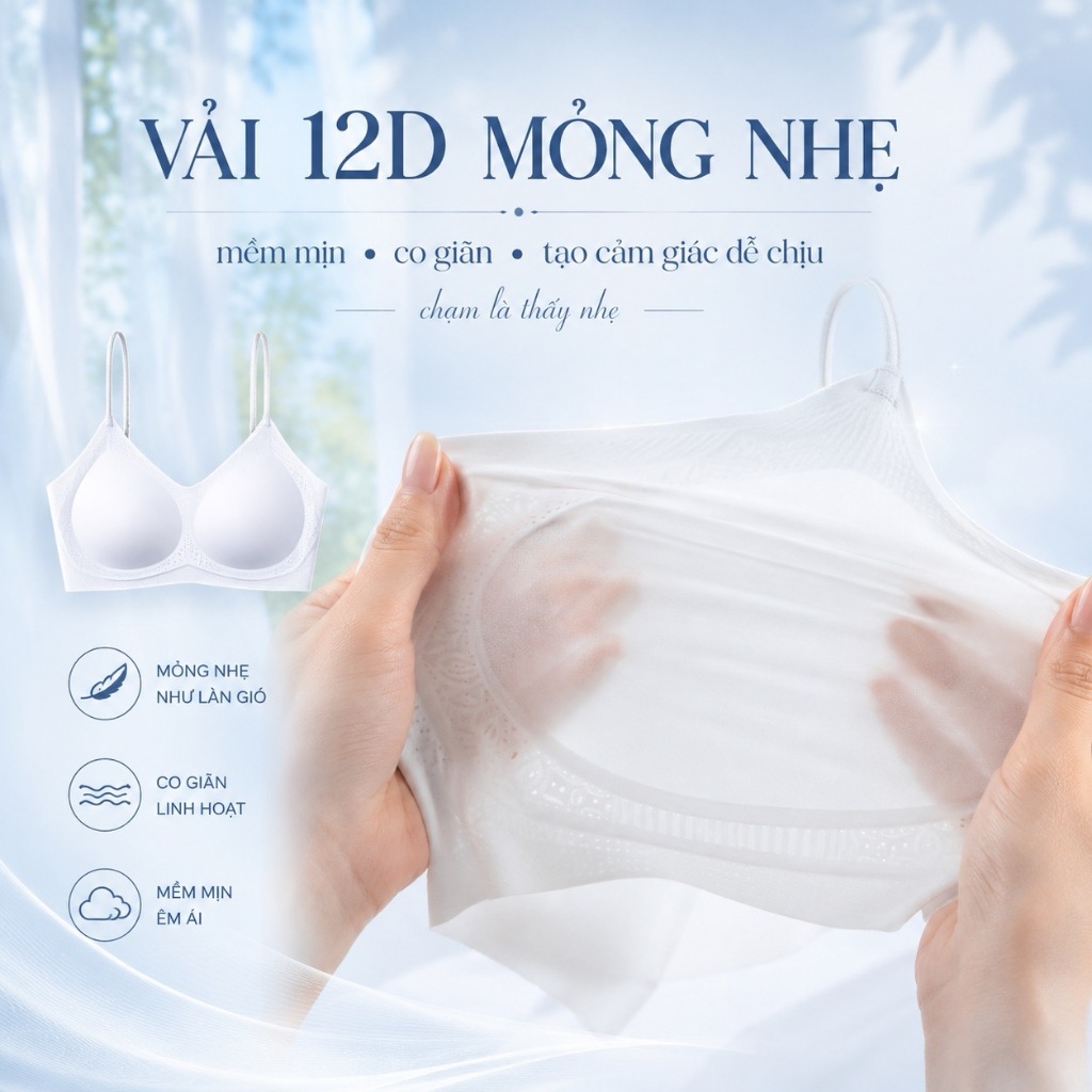 [SANTONY x HƯƠNG GIANG] Áo Lót Nữ Áo Bra Nữ Không Gọng - Hương Hoa Sơn Trà - Mỏng Nhẹ Thoáng Khí, Không Lộ Viền