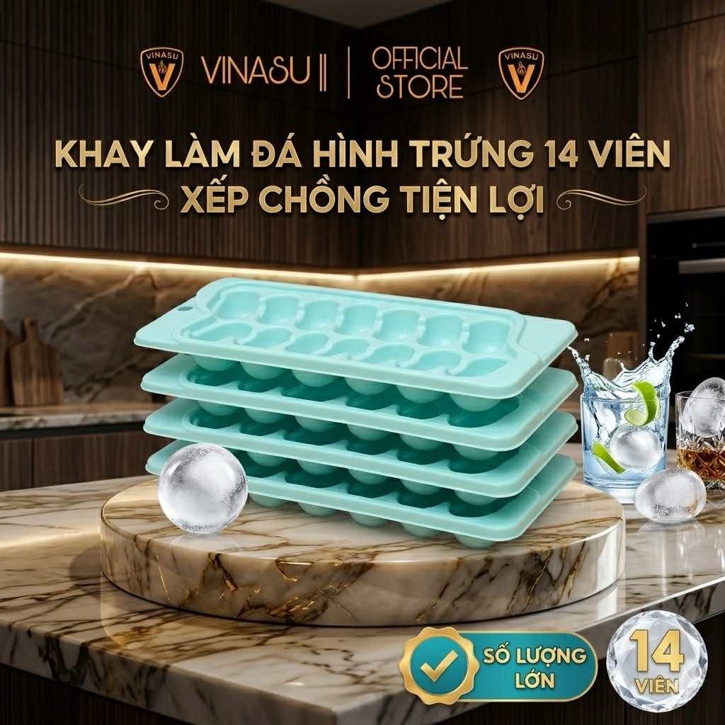 Combo 5 Khay đá hình viên dài vinasu VNS 141 - 14 viên