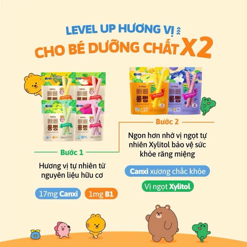 Bánh Thanh Dài Gạo Lứt BeBecook Hàn Quốc Cho Bé 7M+ 30g. Bánh Gạo Ăn Dặm Cho Bé Tập Cầm Nắm