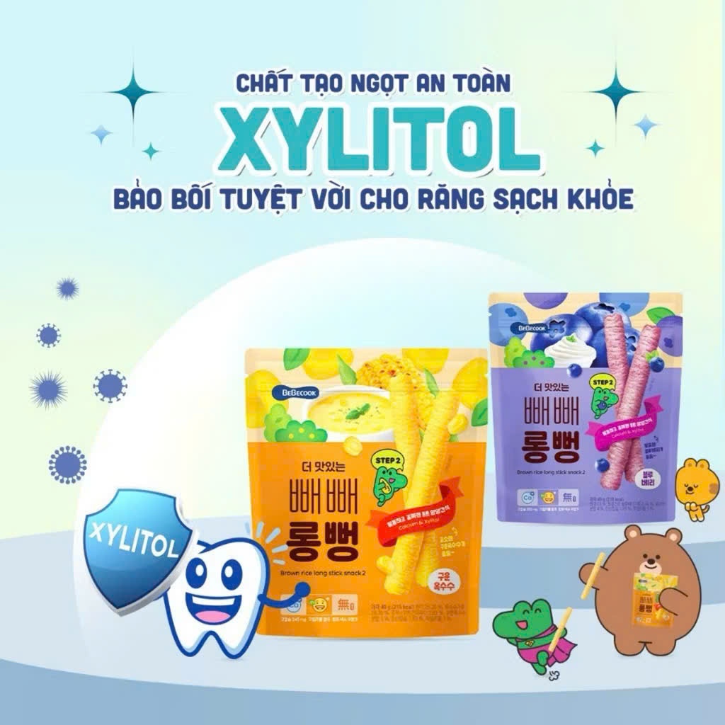 Bánh Thanh Dài Gạo Lứt BeBecook Hàn Quốc Cho Bé 7M+ 30g. Bánh Gạo Ăn Dặm Cho Bé Tập Cầm Nắm
