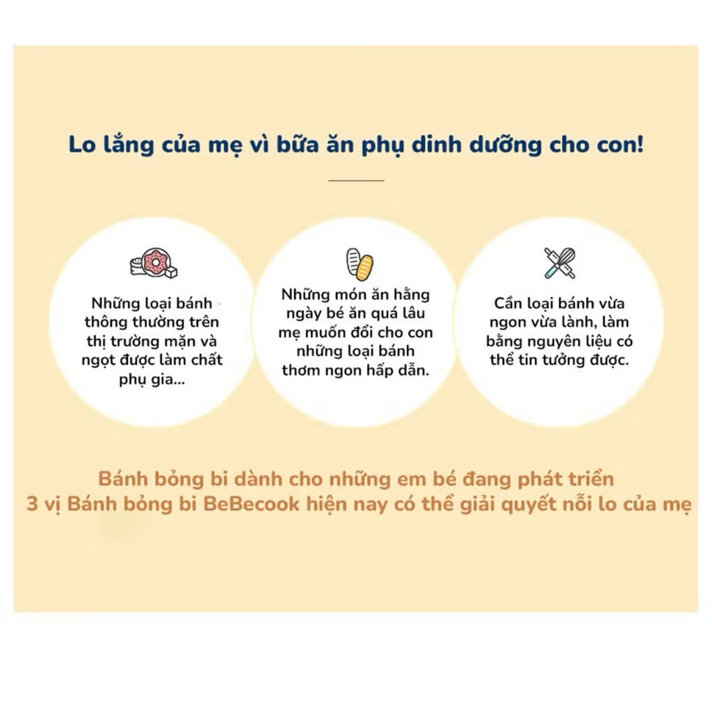 Bánh Ăn Dặm Bỏng Bi BeBecook Hàn Quốc Cho Bé 12M+. Snack Hữu Cơ Giòn Xốp 25g