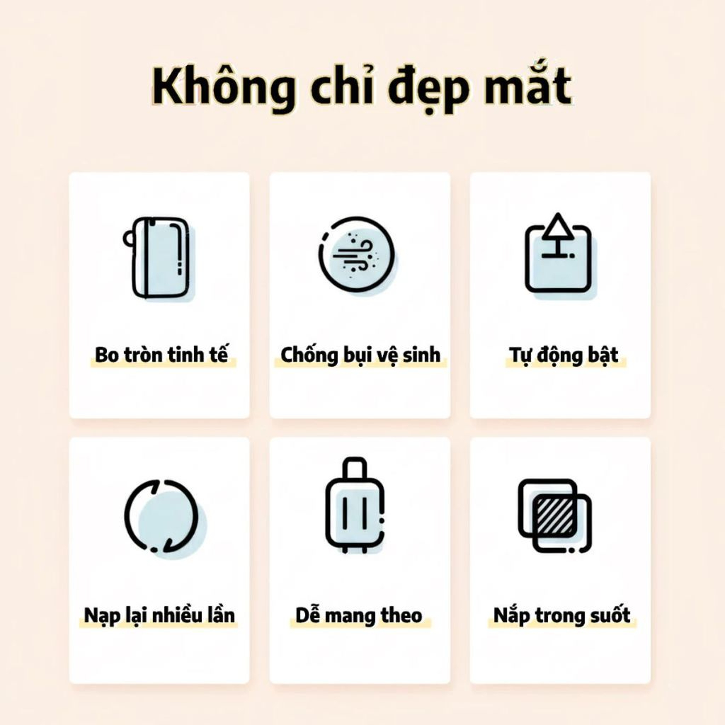 Hộp đựng tăm chỉ nha khoa tự động hộp có nút nhấn tự động thông minh nhựa ABS cao cấp