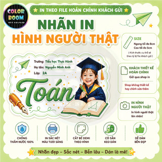 SET NHÃN TẬP/SÁCH IN THEO YÊU CẦU - Sticker Nhãn Vở Cute Kawaii - In Theo File Khách Gửi - Chống Nước - Cắt Bế Demi