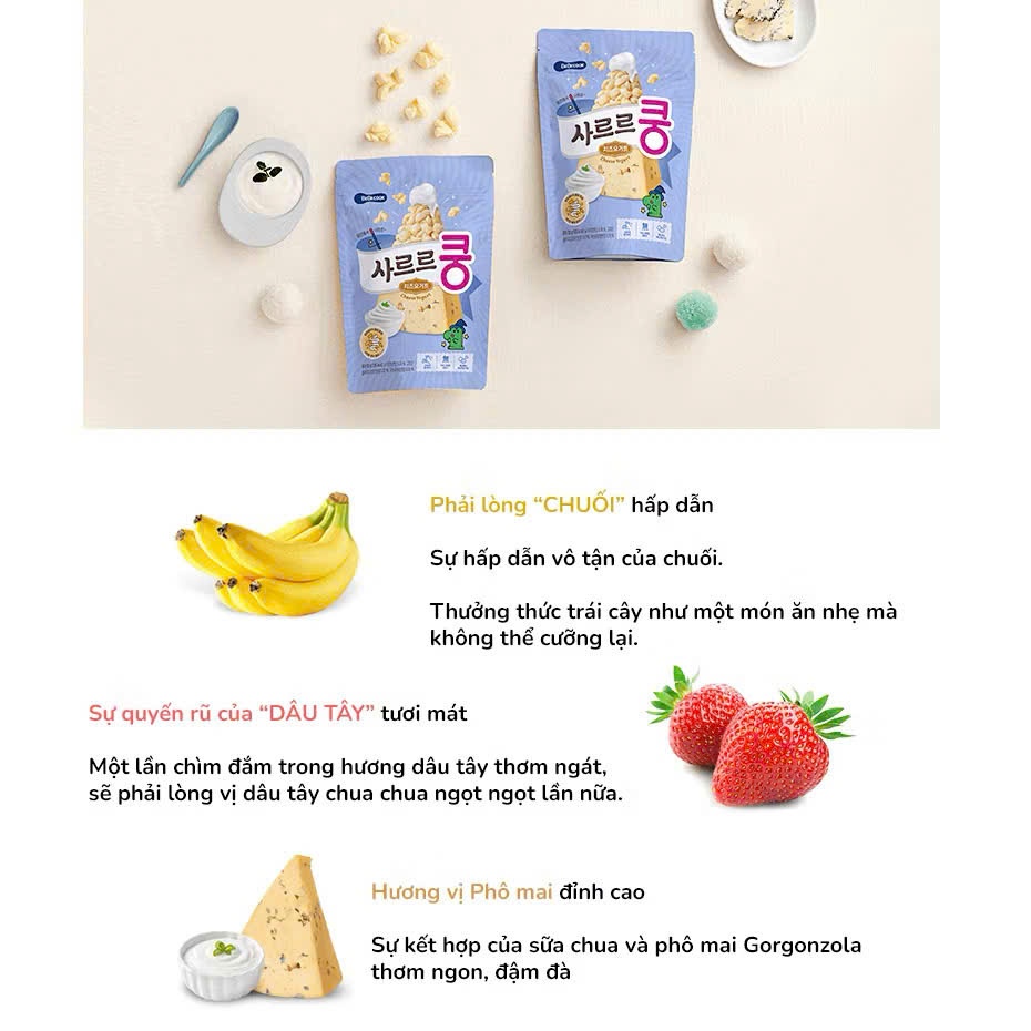 Bánh Ăn Dặm Bỏng Ngô Bổ Sung Lợi Khuẩn BeBecook Hàn Quốc Cho Bé 7M+. Snack Probiotic Dễ Tan 23g