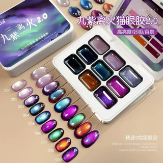 Set sơn gel mắt mèo mini 9 màu - khay mắt mèo nhiều tông mới