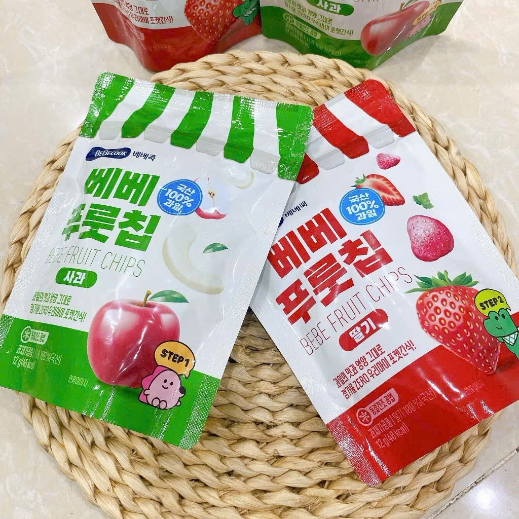 Trái Cây Sấy Lạnh BeBecook Hàn Quốc Cho Bé 7M+ 12g. 100% Trái Cây Sấy Lạnh Hàn