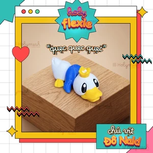 Móc khóa khớp nối Chú vịt Đô Nald Flexi - Mô hình đồ chơi in 3d nhiều màu - Holymesh