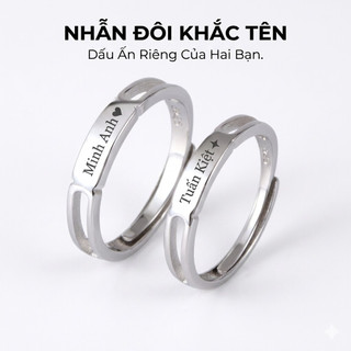 925 Silver Couple Rings, adjustable, engravable by GD Trang sức tùy chỉnh