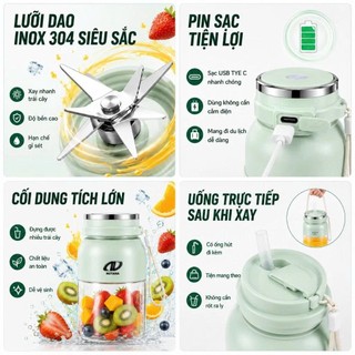 Máy xay sinh tố cầm tay NUTANA chính hãng 38 lưỡi dao công suất lớn 50w 800ml bảo hành 2 năm