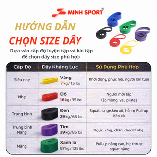 COMBO Hủy Diệt Cơ Bắp - Dây Kháng Lực Powerband MinhSport Đa Năng Hỗ Trợ Tập Luyện Thể Thao Tại Nhà