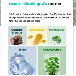 Sữa rửa mặt rau má TRUTH OF BEAUTY Lacto-Cica pH Balancing Gel Cleanser cân bằng pH, làm sạch dịu nhẹ 200ml