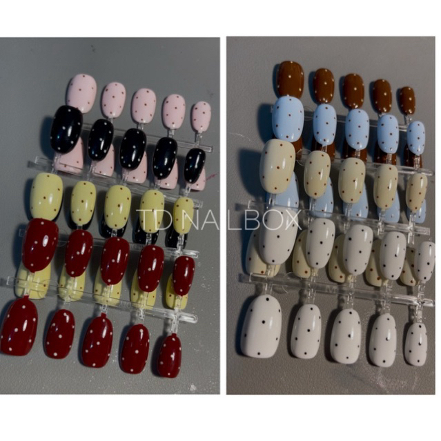 nailbox móng tay giả chấm bi  cực sang chảnh , màu tôn da