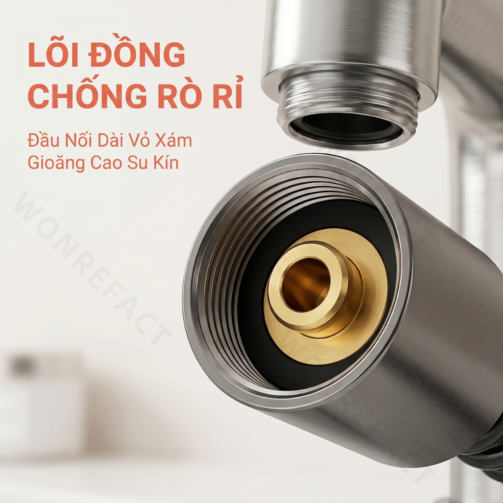 Dây Lò Xo Vòi Xịt Toilet Kéo Dài Co Giãn Thông Minh Ren G1/2 Phổ Thông - Ống Nước Vòi Xịt Phun Rửa Bồn Cầu Xám