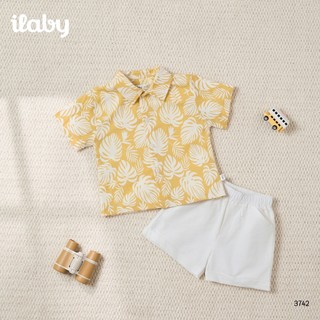 Đồ bộ hè bé trai ILABY HCM áo sơ mi cotton tay ngắn và quần đùi thô năng động [3742]