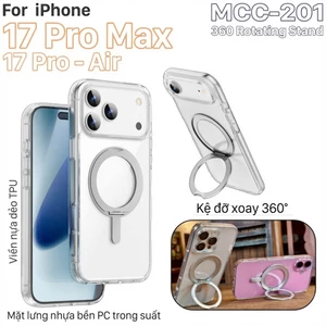 Ốp Lưng WIWU MCC-201 Cho iPhone 17 16 Pro Max - Vòng Nam Châm Xoay 360, Giá Đỡ Đa Năng, Chống Sốc