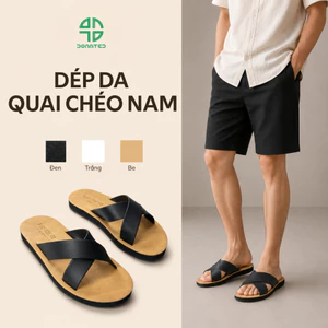 Dép Quai Chéo Nam Da, Thiết Kế Mảnh Mai, Chắc Chắn, Bền Đẹp, Phù Hợp Với Mọi Lứa Tuổi, Chéo Da X [ Quai Chéo X ]