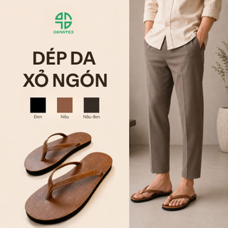 [1 ] Dép Xỏ Ngón , Dép Kẹp ,  Dép Tông, Dép Da Nam Quai Da Cao Cấp Đế Bằng Cao Su [ 1 ]